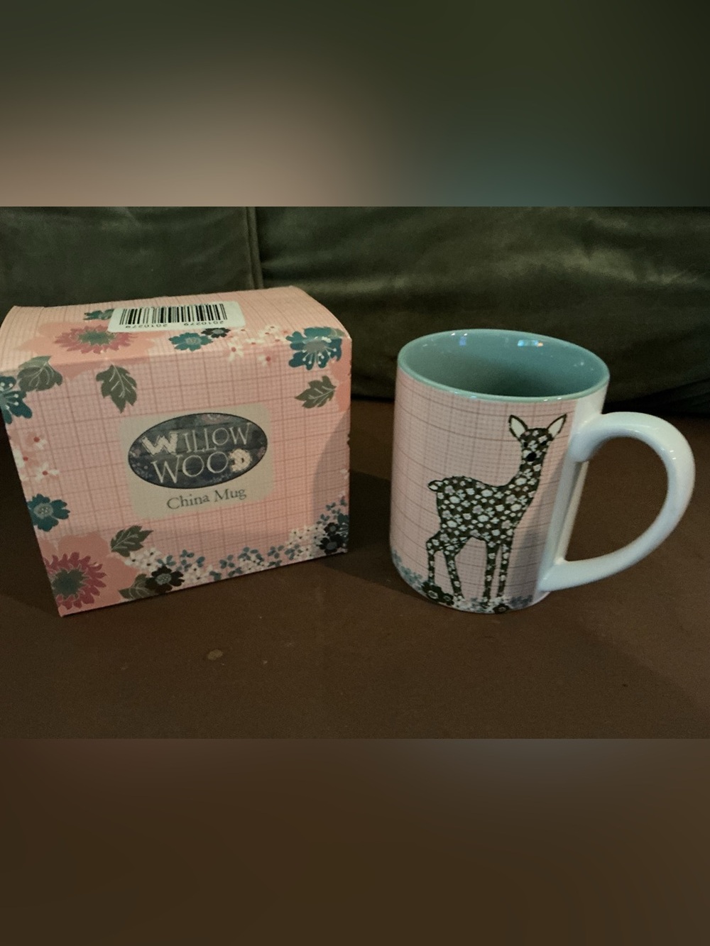 Willow Pink Deer China Mug